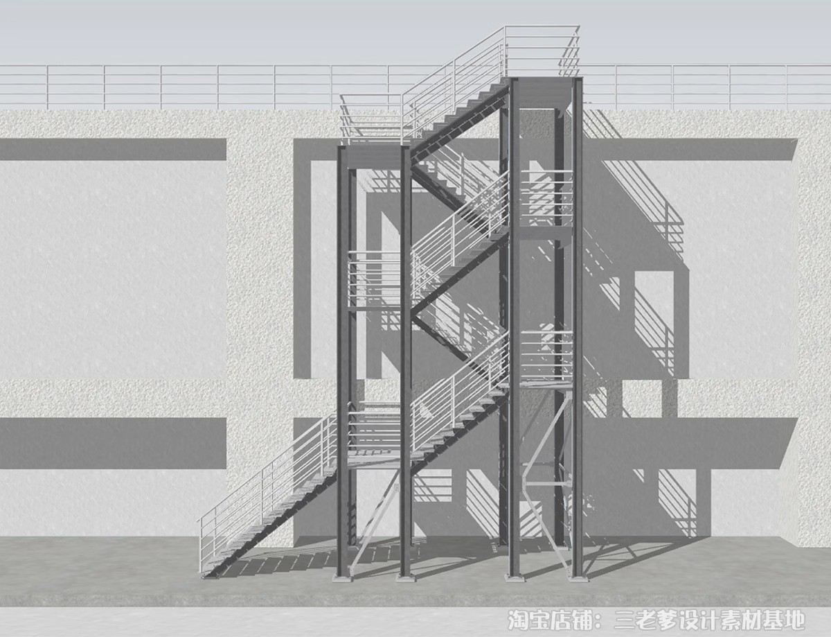 图片[33]-户外钢结构楼梯SU模型建筑工地安全爬梯设计sketchup草图大师素材-大怪兽分享