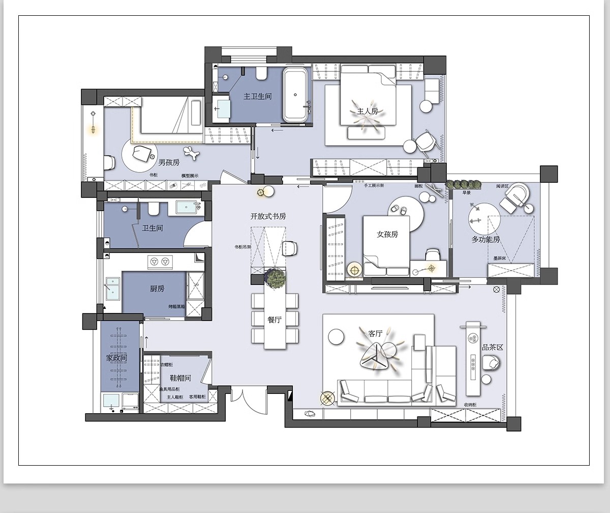 图片[33]-家装室内相同户型图改造66种不同设计方案CAD平面图布局图合集-大怪兽分享