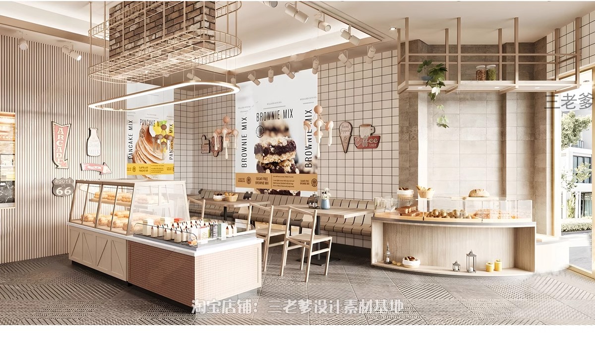 图片[22]-蛋糕店现代北欧小清新甜品店面包屋西饼屋烘焙坊草图大师SU模型-大怪兽分享