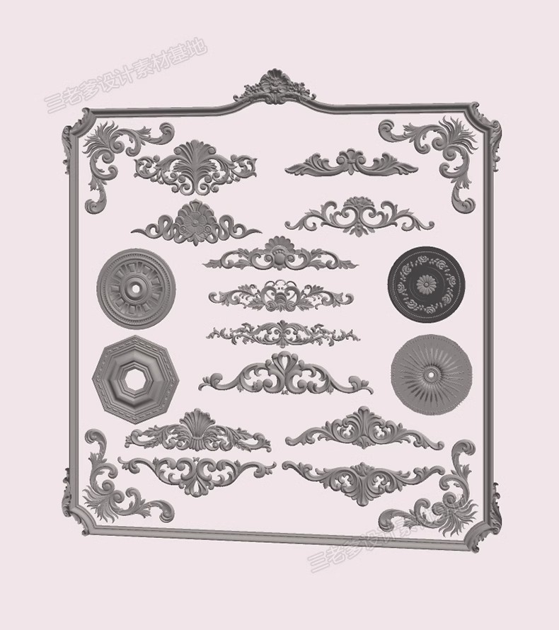 图片[34]-草图大师新中式角花角线花格窗花木雕金属镂空雕花窗镂花窗SU模型-大怪兽分享