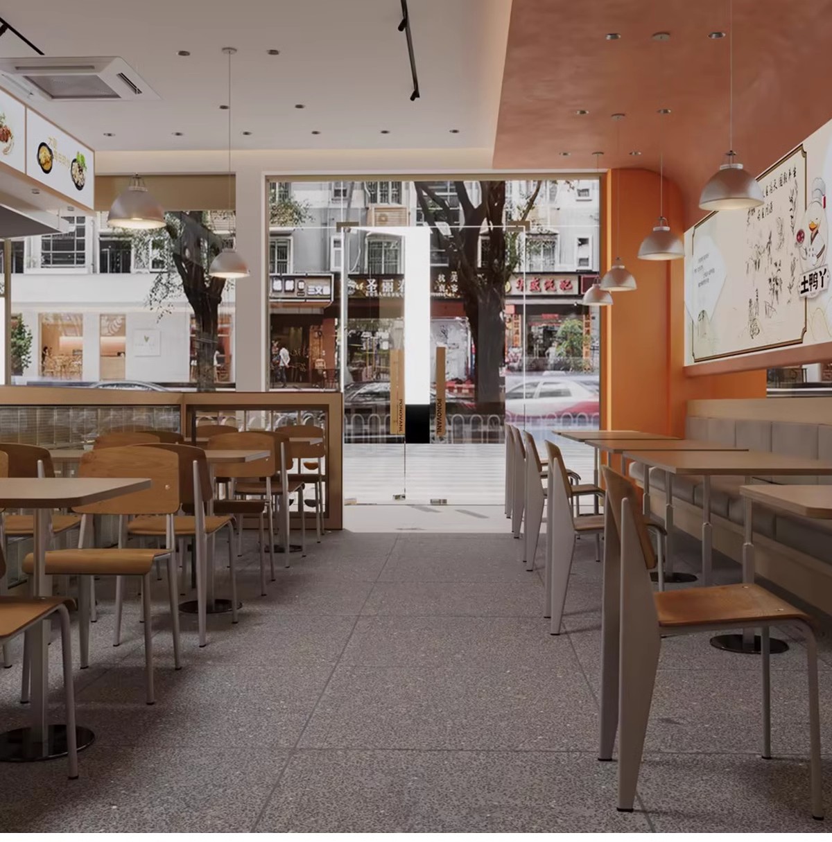 图片[32]-快餐店CAD施工图餐饮餐厅装修设计图库室内效果图门头小面馆图纸-大怪兽分享