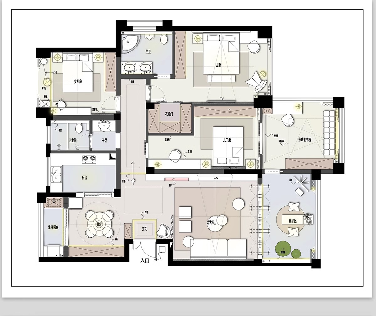 图片[34]-家装室内相同户型图改造66种不同设计方案CAD平面图布局图合集-大怪兽分享