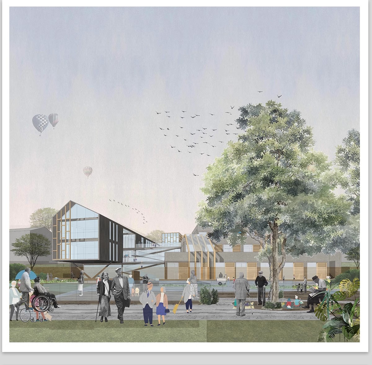 图片[35]-小清新竞赛风PS公园广场建筑景观插画风拼贴风效果图后期PSD素材-大怪兽分享