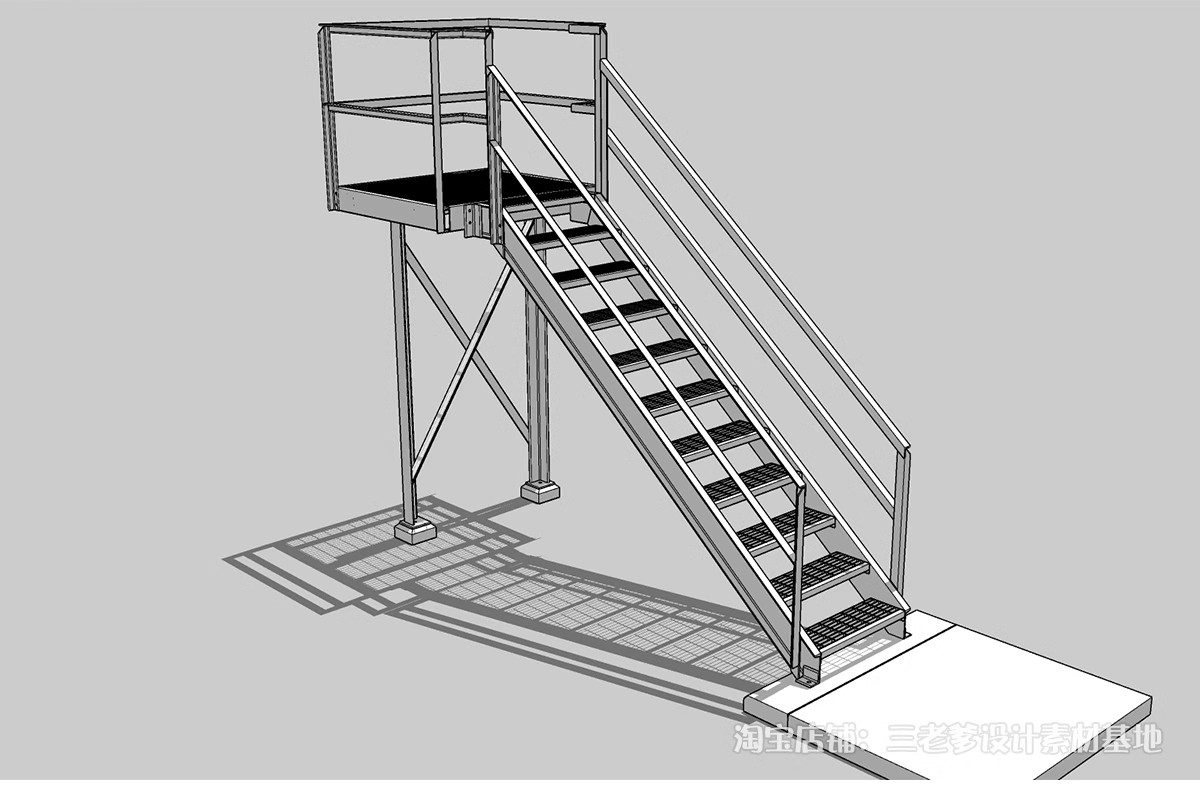 图片[35]-户外钢结构楼梯SU模型建筑工地安全爬梯设计sketchup草图大师素材-大怪兽分享