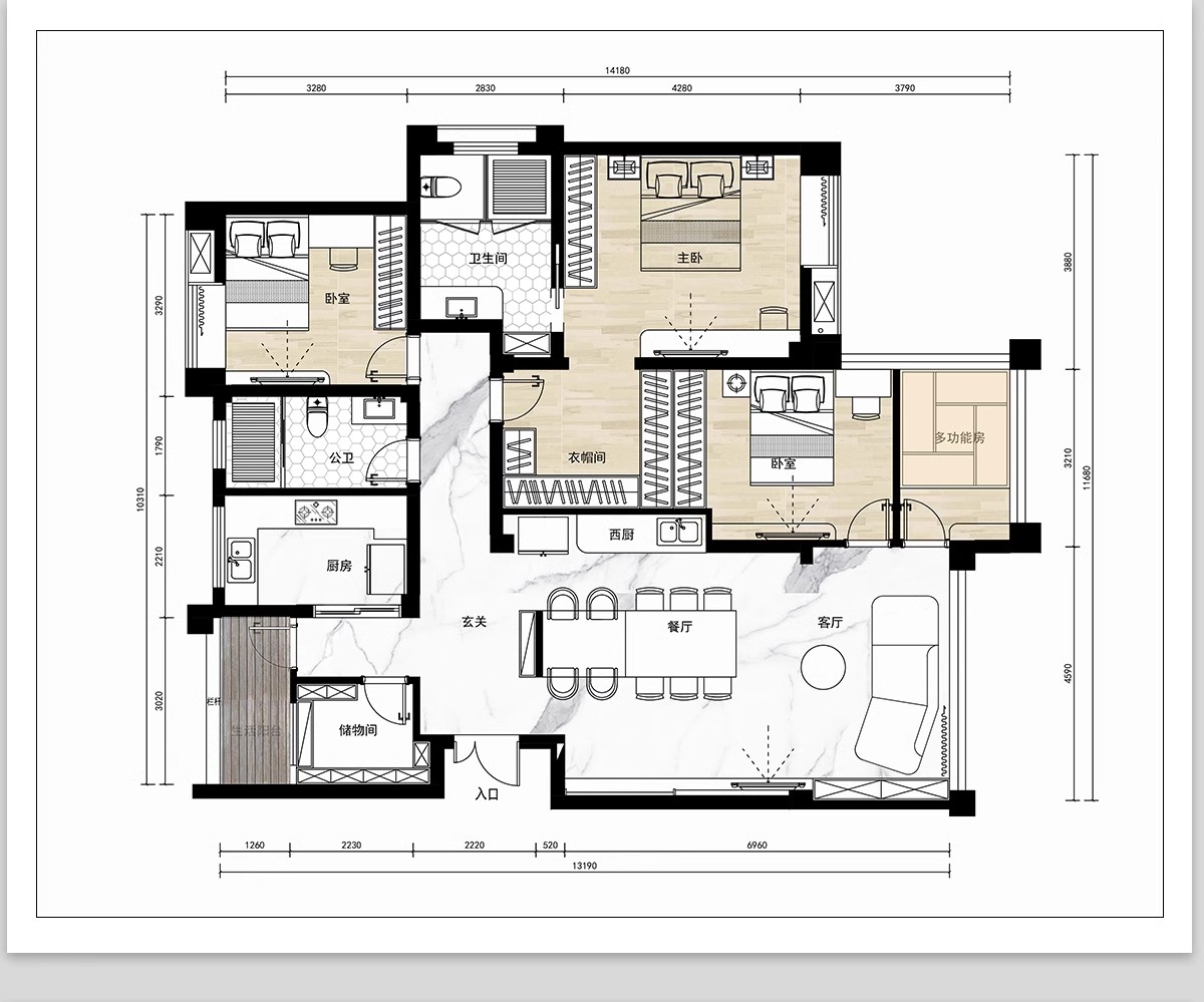 图片[35]-家装室内相同户型图改造66种不同设计方案CAD平面图布局图合集-大怪兽分享