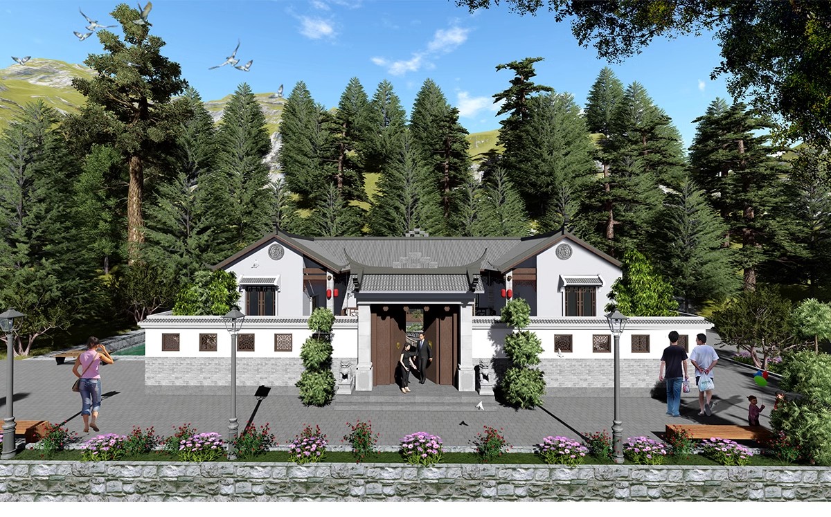 图片[35]-美丽乡村新中式徽派民宿民居民房别墅四合院建筑草图大师SU模型库-大怪兽分享