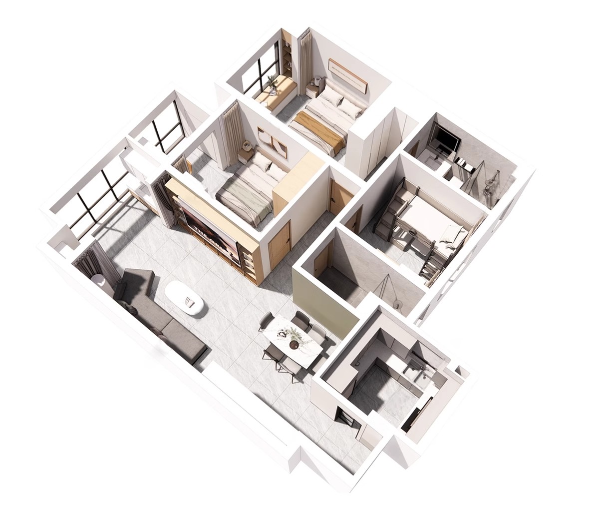 图片[43]-家装全屋整套客厅卧室厨房北欧现代新中式整体全套室内设计SU模型-大怪兽分享