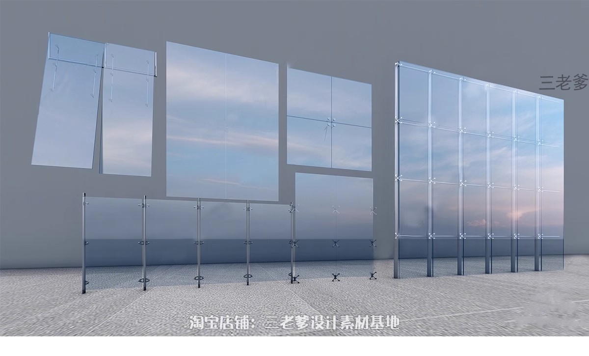 图片[25]-玻璃幕墙SU模型办公楼建筑表皮构件节点草图大师Sketchup设计素材-大怪兽分享