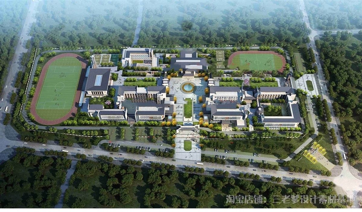 图片[35]-学校建筑大学实验中学小学SU模型校园景观室外教学楼草图大师素材-大怪兽分享