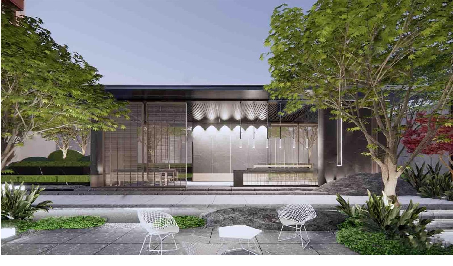 图片[34]-现代新中式庭院花园亭子会客厅铝合金景观亭铝艺休闲凉亭su模型-大怪兽分享