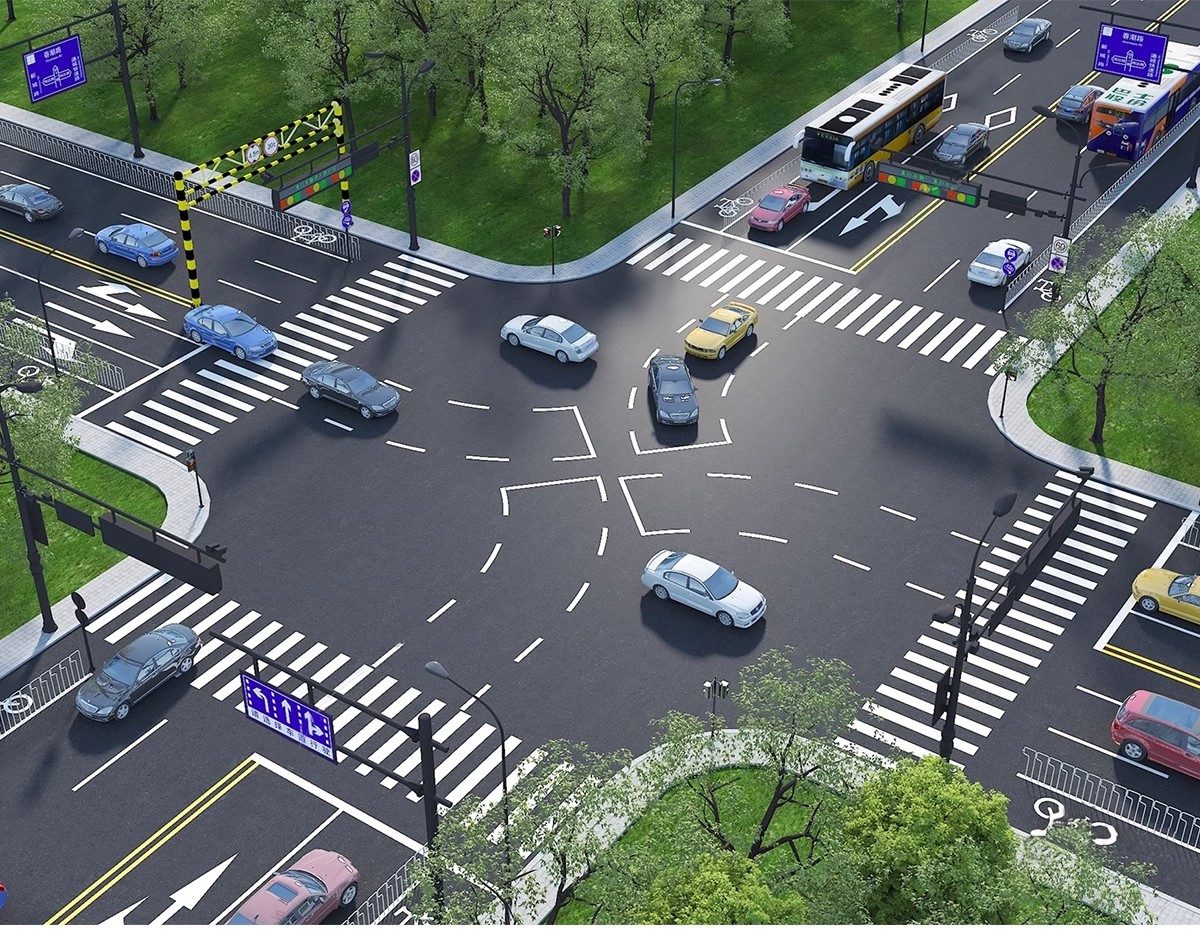 图片[36]-城市道路公路车行道斑马线地面指示线十字交通路口su模型草图大师-大怪兽分享