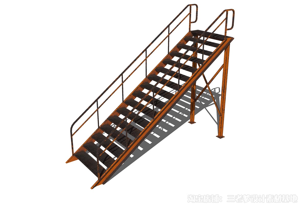 图片[36]-户外钢结构楼梯SU模型建筑工地安全爬梯设计sketchup草图大师素材-大怪兽分享