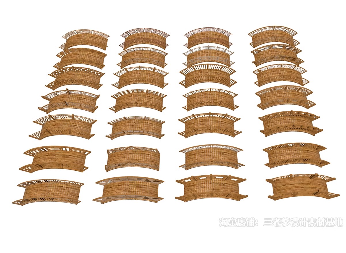 图片[34]-景观桥石桥拱桥木桥SU模型sketchup设计素材库新中式草图大师小桥-大怪兽分享