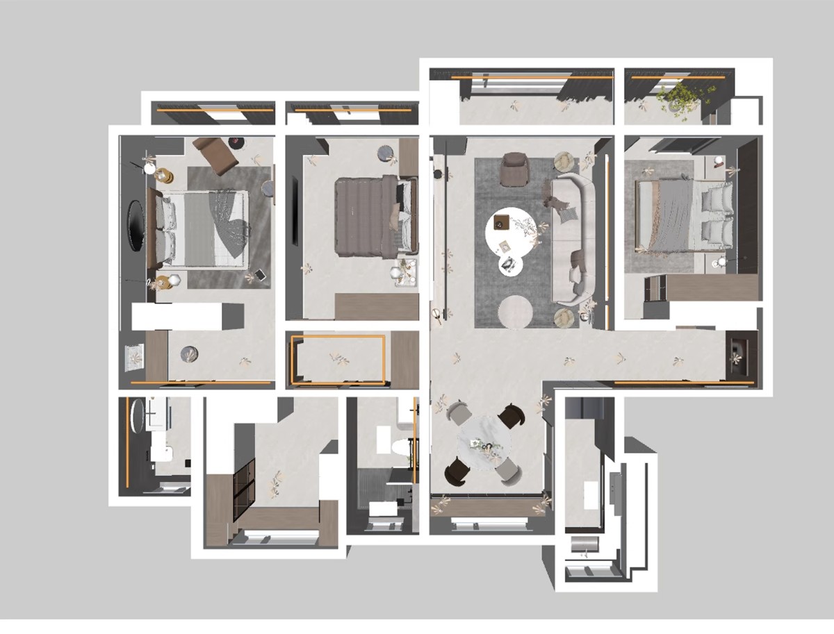 图片[44]-家装全屋整套客厅卧室厨房北欧现代新中式整体全套室内设计SU模型-大怪兽分享
