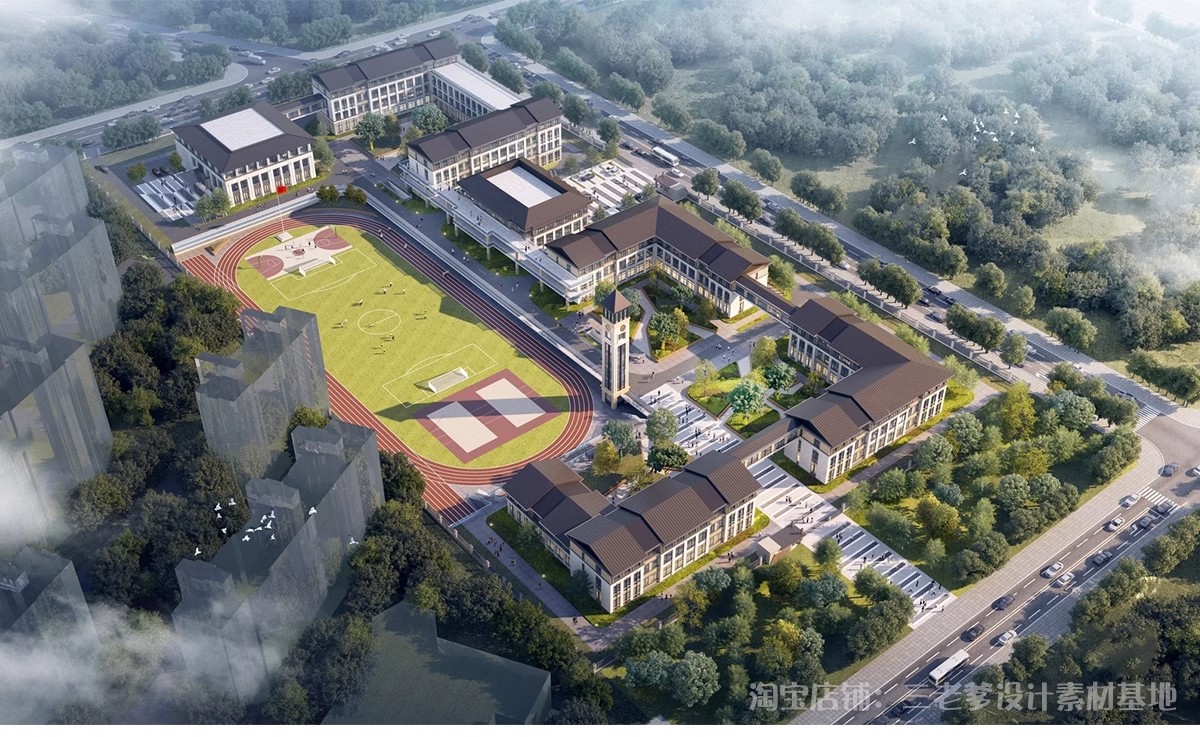 图片[36]-学校建筑大学实验中学小学SU模型校园景观室外教学楼草图大师素材-大怪兽分享