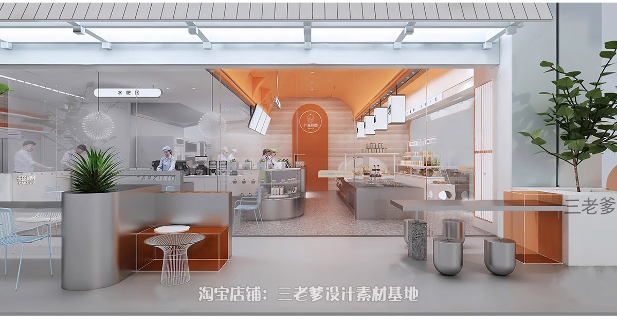 图片[25]-蛋糕店现代北欧小清新甜品店面包屋西饼屋烘焙坊草图大师SU模型-大怪兽分享