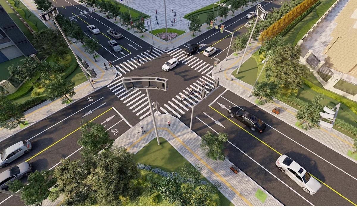 图片[37]-城市道路公路车行道斑马线地面指示线十字交通路口su模型草图大师-大怪兽分享
