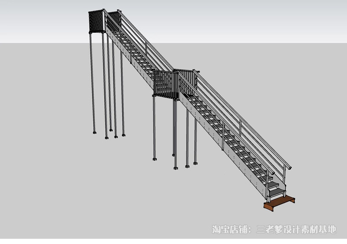 图片[37]-户外钢结构楼梯SU模型建筑工地安全爬梯设计sketchup草图大师素材-大怪兽分享