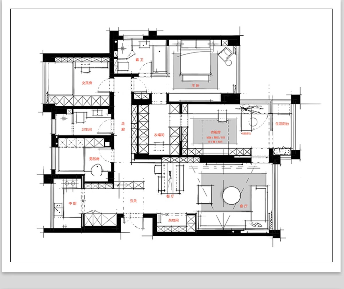 图片[37]-家装室内相同户型图改造66种不同设计方案CAD平面图布局图合集-大怪兽分享