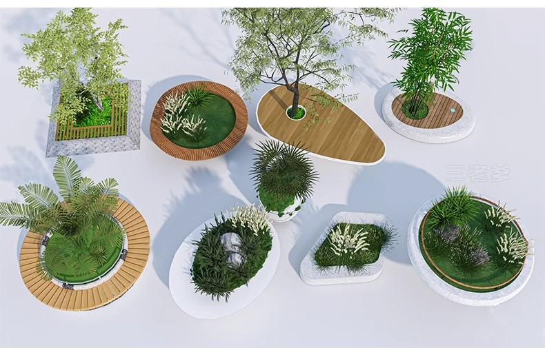 图片[36]-园林异形树桌户外吧台现代公园景观树池创意休闲座椅卡座SU模型-大怪兽分享