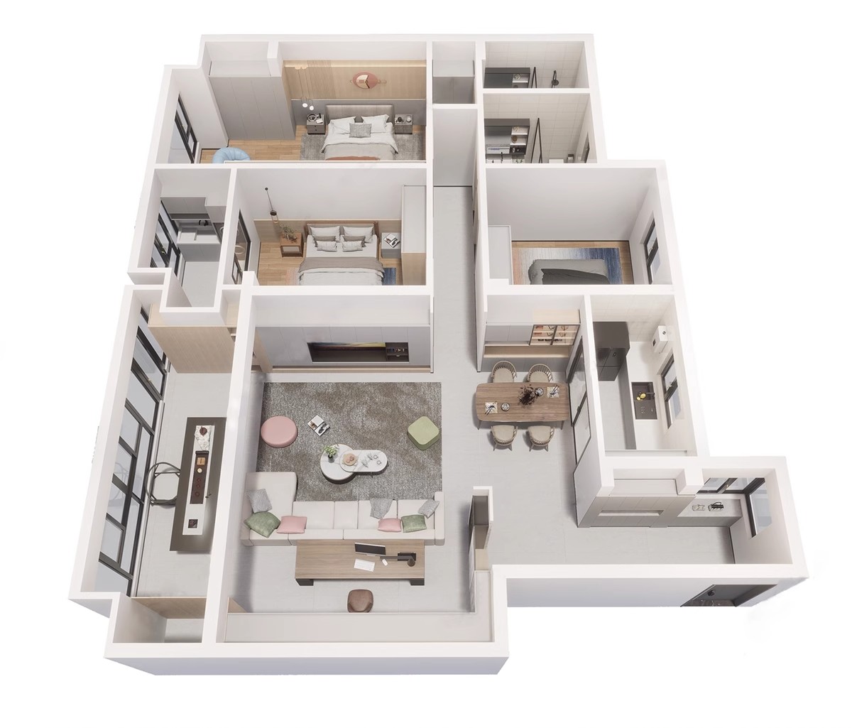 图片[45]-家装全屋整套客厅卧室厨房北欧现代新中式整体全套室内设计SU模型-大怪兽分享