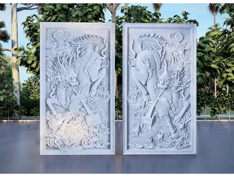 图片[38]-特色文化中式景观墙su模型小品艺术浮雕柱徽派白墙景墙庭院雕塑-大怪兽分享