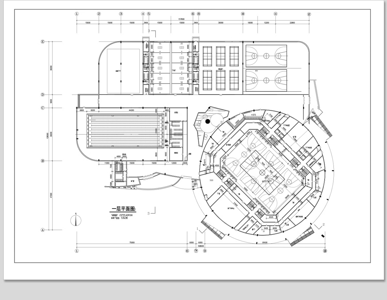 图片[38]-体育馆CAD施工图平面图篮球运动场健身中心建筑规划方案素材设计-大怪兽分享