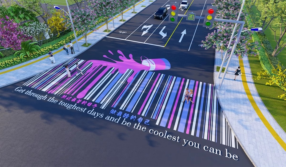 图片[38]-城市道路公路车行道斑马线地面指示线十字交通路口su模型草图大师-大怪兽分享
