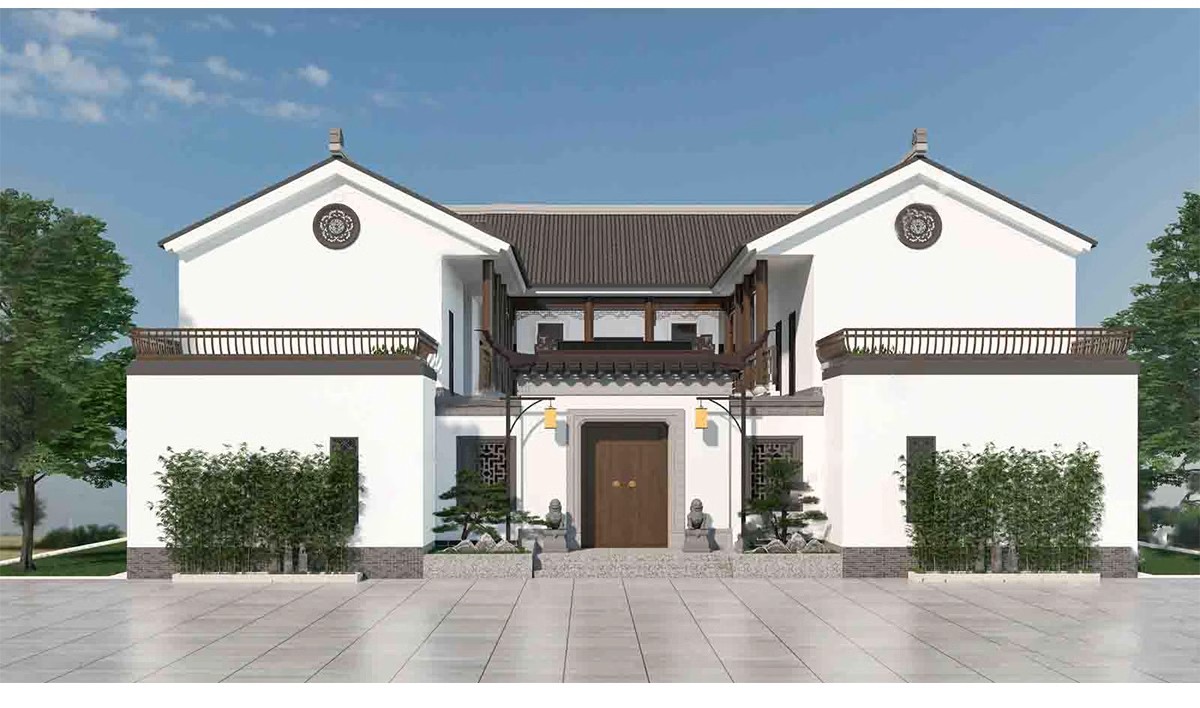 图片[38]-美丽乡村新中式徽派民宿民居民房别墅四合院建筑草图大师SU模型库-大怪兽分享