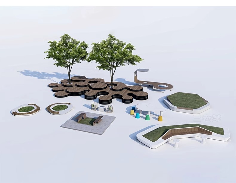 图片[37]-园林异形树桌户外吧台现代公园景观树池创意休闲座椅卡座SU模型-大怪兽分享
