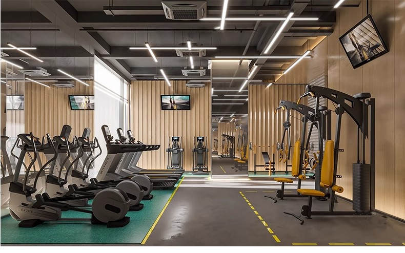 图片[36]-现代工业风健身房SU模型配套CAD施工图俱乐部私教瑜伽室草图大师-大怪兽分享