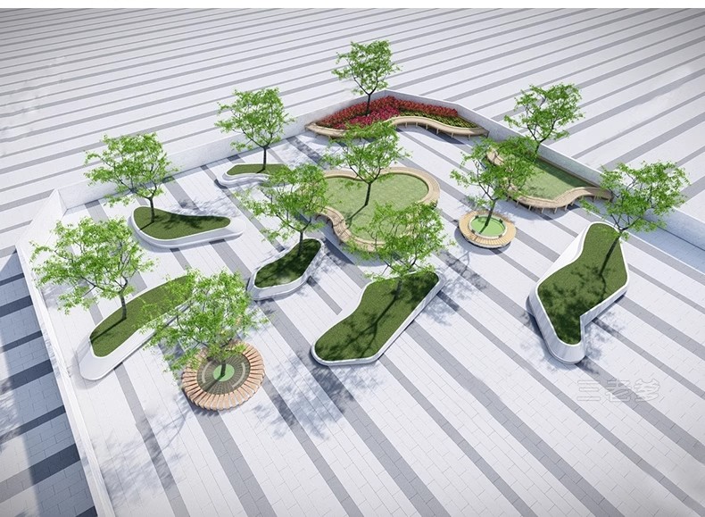 图片[38]-园林异形树桌户外吧台现代公园景观树池创意休闲座椅卡座SU模型-大怪兽分享