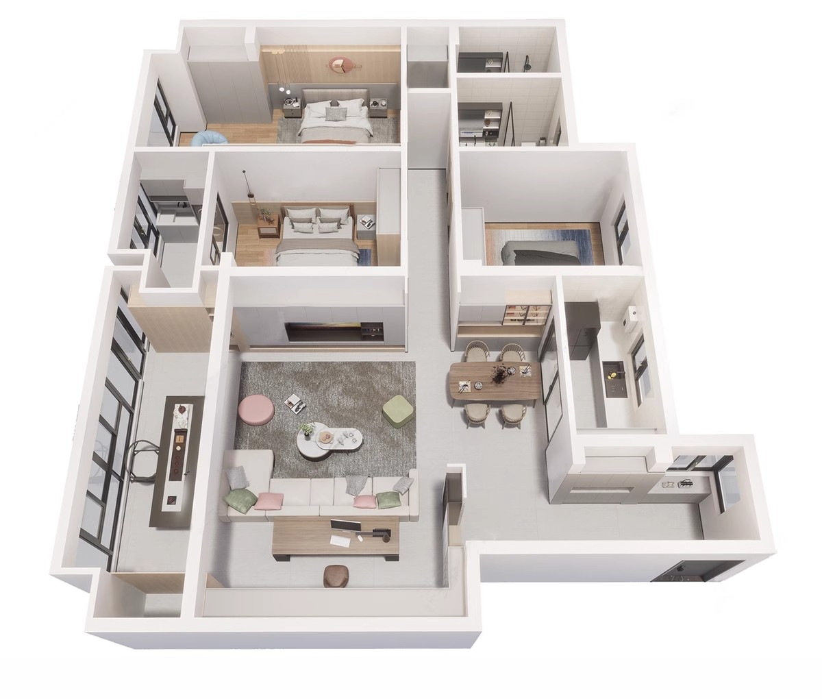 图片[47]-家装全屋整套客厅卧室厨房北欧现代新中式整体全套室内设计SU模型-大怪兽分享