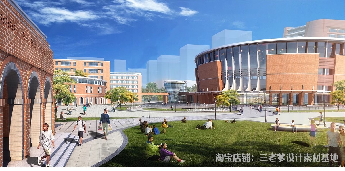 图片[39]-学校建筑大学实验中学小学SU模型校园景观室外教学楼草图大师素材-大怪兽分享