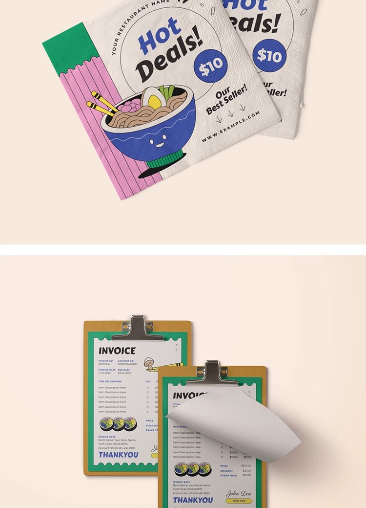 图片[16]-30款文创餐饮外卖品牌VI提案logo展示智能贴图样机PS设计素材模板-大怪兽分享