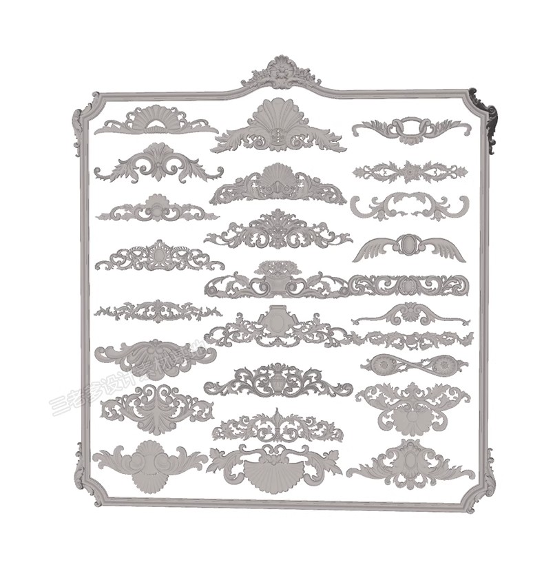 图片[39]-草图大师新中式角花角线花格窗花木雕金属镂空雕花窗镂花窗SU模型-大怪兽分享