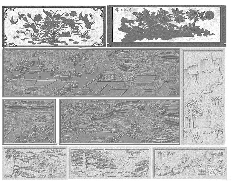 图片[40]-特色文化中式景观墙su模型小品艺术浮雕柱徽派白墙景墙庭院雕塑-大怪兽分享