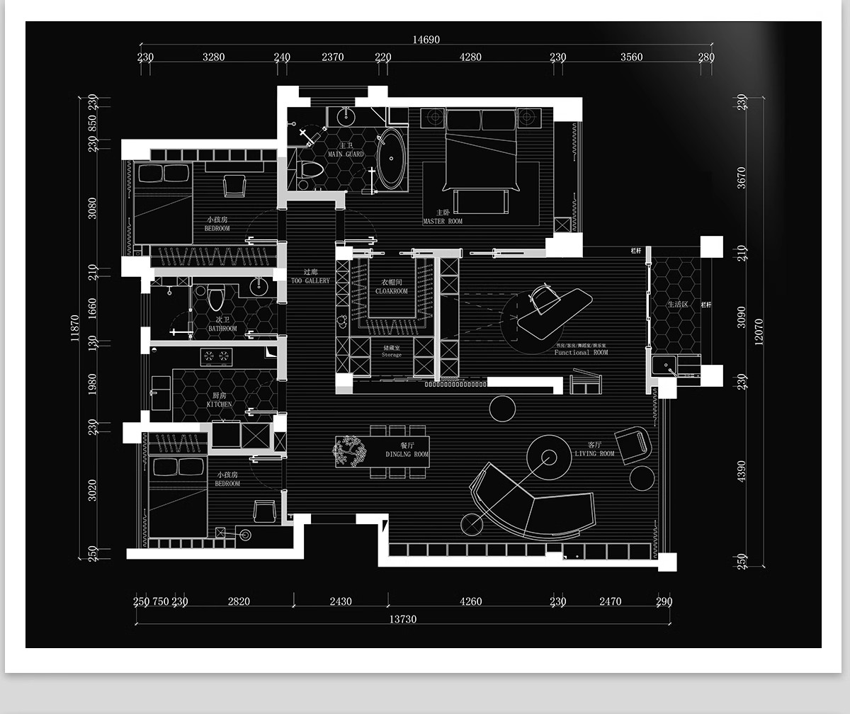 图片[40]-家装室内相同户型图改造66种不同设计方案CAD平面图布局图合集-大怪兽分享
