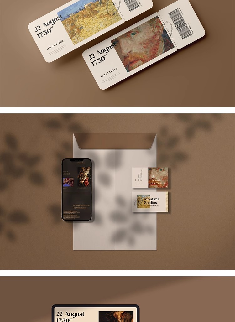 图片[17]-高级感艺术展览博物馆文创品牌vi提案展示贴图样机PS设计素材模板-大怪兽分享