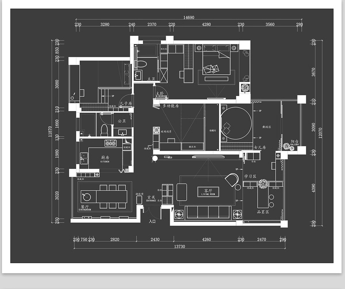 图片[41]-家装室内相同户型图改造66种不同设计方案CAD平面图布局图合集-大怪兽分享