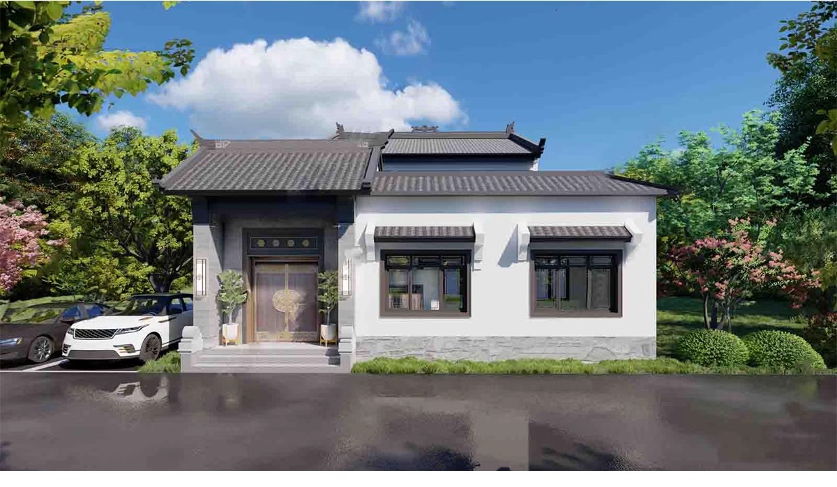 图片[41]-美丽乡村新中式徽派民宿民居民房别墅四合院建筑草图大师SU模型库-大怪兽分享