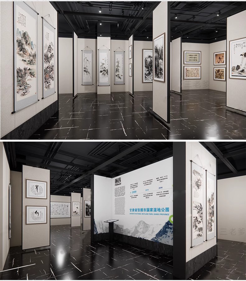 图片[32]-现代画室文化展览馆新中式书画展厅画廊美术馆草图大师SU模型素材-大怪兽分享