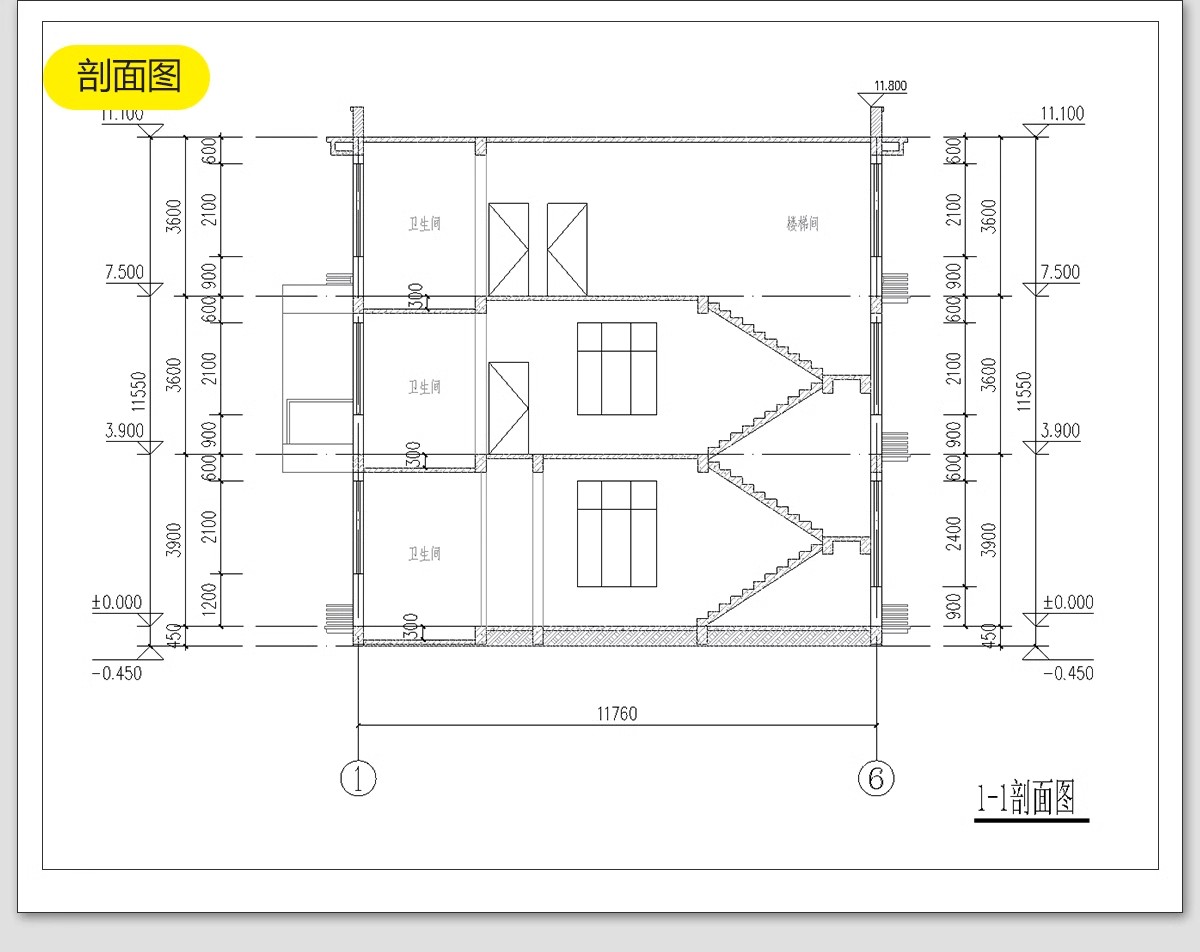 图片[41]-新农村自建房CAD施工图纸 建筑别墅布局结构三层半房子设计效果图-大怪兽分享