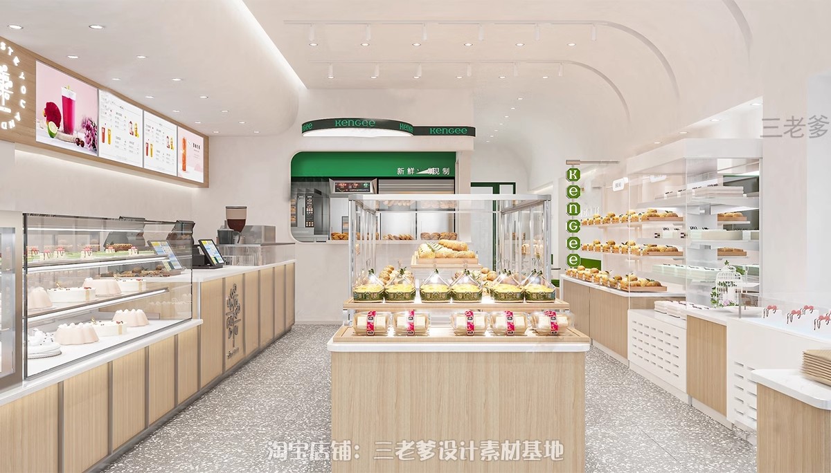 图片[32]-蛋糕店现代北欧小清新甜品店面包屋西饼屋烘焙坊草图大师SU模型-大怪兽分享