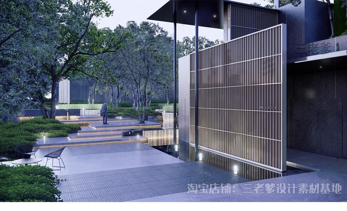 图片[33]-下沉式庭院私家花园别墅天井室内造景景观植物小品su模型草图大师-大怪兽分享