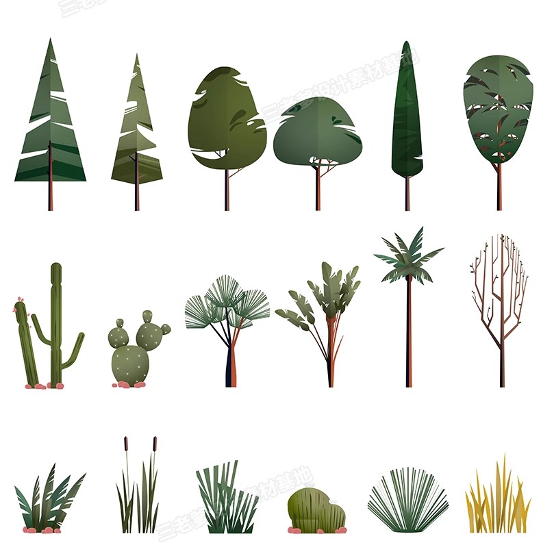 图片[33]-拼贴插画风小清新植物PSD建筑PS剖面Ai矢量立面树PNG免抠分层素材-大怪兽分享
