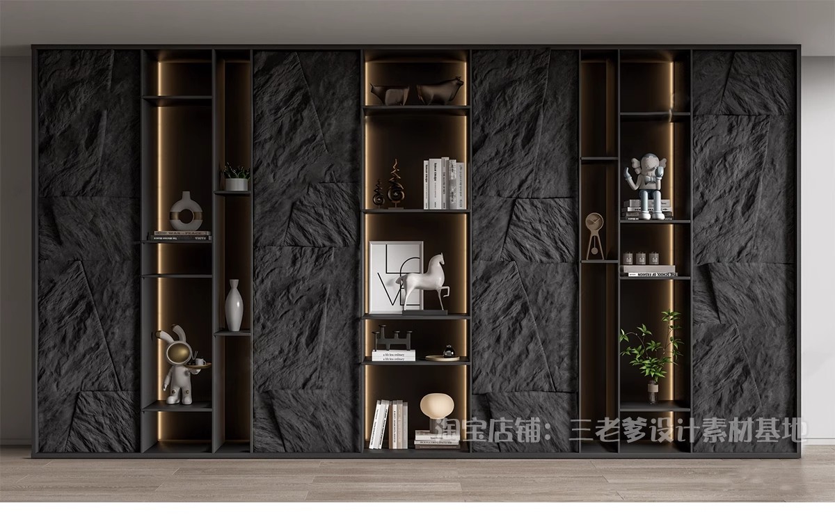 图片[33]-毛石墙面文化石熔积岩水泥石墙岩石浮雕背景墙草图大师单体SU模型-大怪兽分享