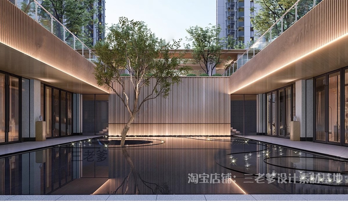 图片[34]-下沉式庭院私家花园别墅天井室内造景景观植物小品su模型草图大师-大怪兽分享