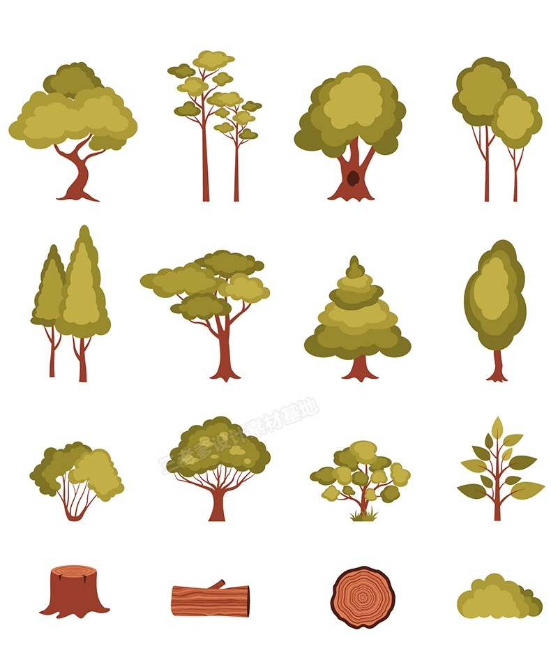 图片[34]-拼贴插画风小清新植物PSD建筑PS剖面Ai矢量立面树PNG免抠分层素材-大怪兽分享