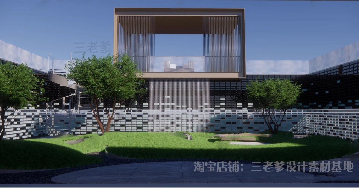 图片[35]-下沉式庭院私家花园别墅天井室内造景景观植物小品su模型草图大师-大怪兽分享